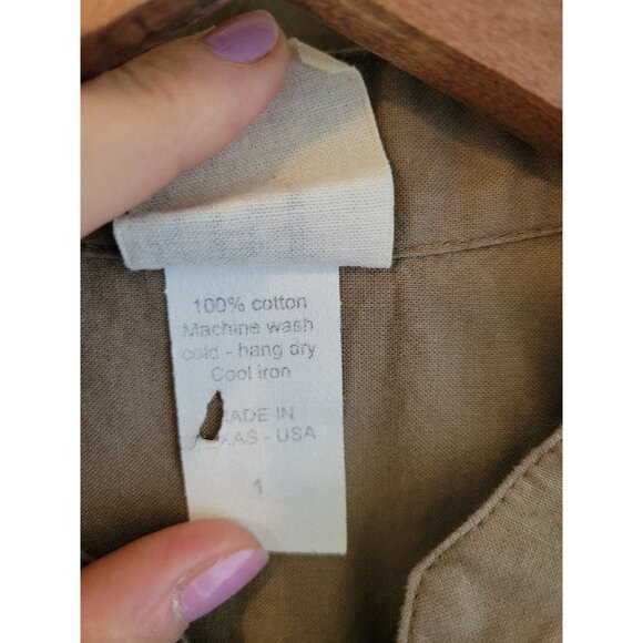 SBJ Austin Sleeveless Khaki 100% Cotton Dress size 1 - Picture 4 of 5